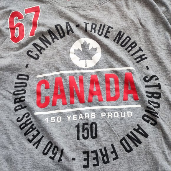 Canada 150 years proud T-shirt grey men's size L - Picture 2 of 5